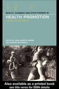 Baixar Quality, Evidence and Effectiveness in Health Promotion pdf, epub, eBook
