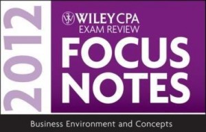 Baixar Wiley CPA Exam Review Focus Notes 2012, Business Environment and Concepts pdf, epub, eBook