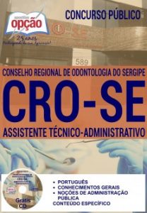 Baixar Apostila Concurso CRO SE 2016: ASSISTENTE TÉCNICO – ADMINISTRATIVO pdf, epub, eBook