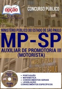Baixar Apostila Concurso MP SP 2016: AUXILIAR DE PROMOTORIA III (MOTORISTA) pdf, epub, eBook