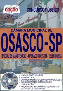 Baixar Apostila Concurso Câmara Municipal de Osasco 2016: OFICIAL DE MANUTENÇÃO, OPERADOR DE SOM E TELEFONISTA pdf, epub, eBook