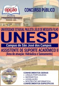 Baixar Apostila Concurso UNESP São José dos Campos 2016: ASS. DE SUP. ACADÊMICO II – HIDRÁULICA E SANEAMENTO pdf, epub, eBook