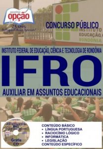 Baixar Apostila Concurso IFRO 2016: AUXILIAR DE ASSUNTOS EDUCACIONAIS pdf, epub, eBook