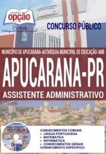 Baixar Apostila Concurso Apucarana PR 2016: ASSISTENTE ADMINISTRATIVO pdf, epub, eBook