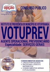Baixar Apostila Concurso VOTUPREV 2016: AGENTE OPERACIONAL PREVIDENCIÁRIO – SERVIÇOS GERAIS pdf, epub, eBook
