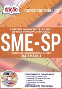 Baixar Apostila Secretaria Municipal da Educação de São Paulo (SME / SP): PROFESSOR DE MATEMÁTICA pdf, epub, eBook