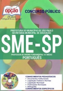 Baixar Apostila Secretaria Municipal da Educação de São Paulo (SME / SP): PROFESSOR DE PORTUGUÊS pdf, epub, eBook