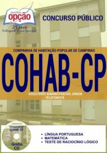 Baixar Apostila COHAB Campinas: ASSISTENTE ADMINISTRATIVO JÚNIOR / TELEFONISTA pdf, epub, eBook