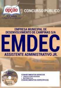 Baixar Apostila Empresa Municipal de Desenvolvimento de Campinas S/A (EMDEC): ASSISTENTE ADMINISTRATIVO JR. pdf, epub, eBook