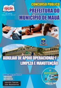 Baixar Apostila Prefeitura do Município de Mauá / SP: AUXILIAR DE APOIO OPERACIONAL I – LIMPEZA E MANUTENÇÃO pdf, epub, eBook